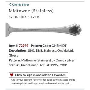 Oneida Silver Midtown Stainless Steel salad Fork Set Of 4 Glossy Finish 18/0 Fla